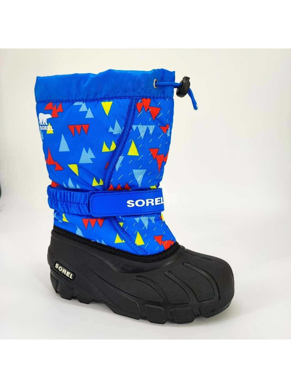 Sorel Flurry Print Kids Size 1 Youth Blue Synthetic Snow Boots NY3504-431